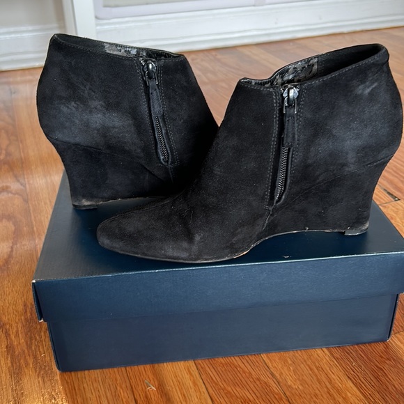 Cole Haan Jordyn Wedge Bootie- Black Suede - Picture 3 of 4